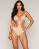 Maris Chain Detail Cutout One-Piece Swimsuit - Khaki