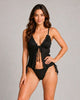 Colette Lace Panel Cutout One-Piece Swimsuit - Black