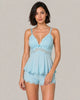 Isla Floral Lace Cami & Shorts Set - Sky Blue