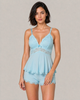 Isla Floral Lace Cami & Shorts Set - Sky Blue