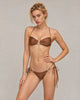 Lucienne Ring Detail Tie-Side Bikini Set - Brown