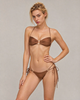Lucienne Ring Detail Tie-Side Bikini Set - Brown