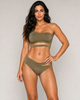Ayla One-Shoulder Cutout Bikini Set - Green