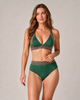 Paloma Chain Trim High-Waist Bikini Set - Green