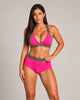 Paloma Chain Trim High-Waist Bikini Set - Rose Red