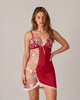 Vivienne Floral Embroidered Satin Nightdress - Red