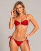 Lucienne Ring Detail Tie-Side Bikini Set - Red