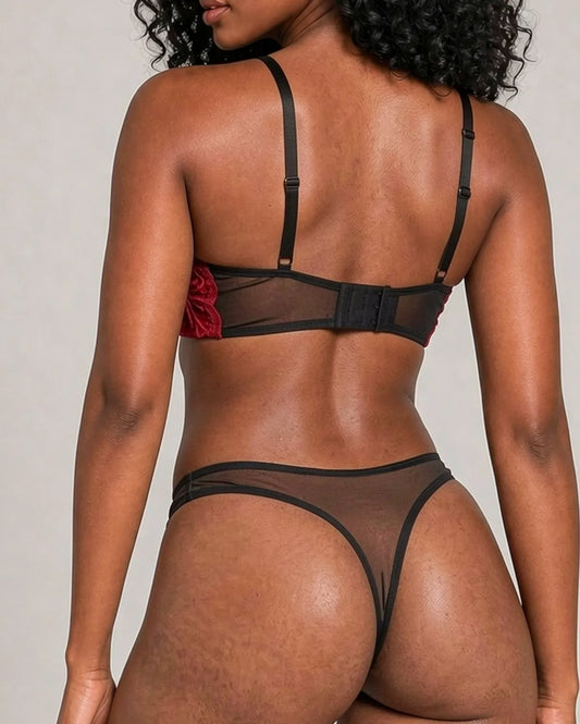 Rosalie Red Lace Bra & Thong Set