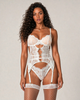 Amara Floral Lace Bodysuit Set - White