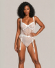 Valeria Gold Chain Mesh Bodysuit - White