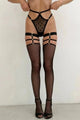 Selene Black Fishnet Garter Stockings - Black
