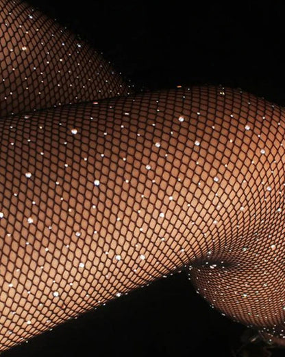 Rhinestone Mesh Pantyhose Tights